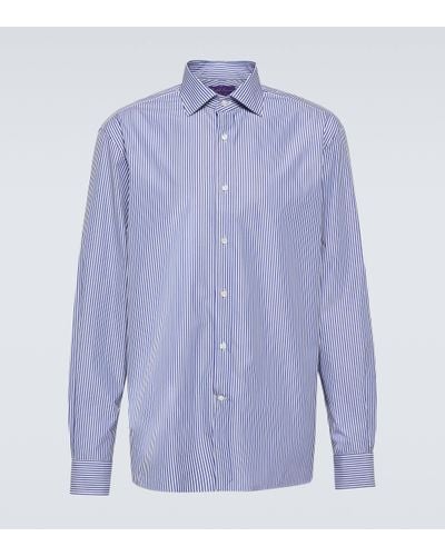 Ralph Lauren Purple Label Aston Striped Cotton Shirt - Blue