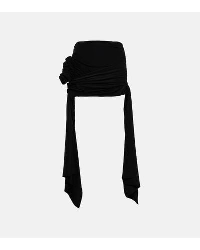 Magda Butrym Minifalda de jersey con aplique floral - Negro