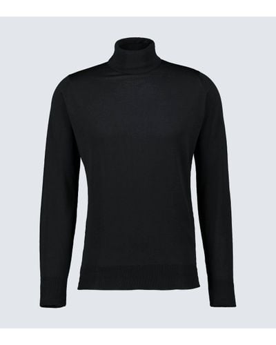 John Smedley Pull à col roulé Richards en laine - Noir