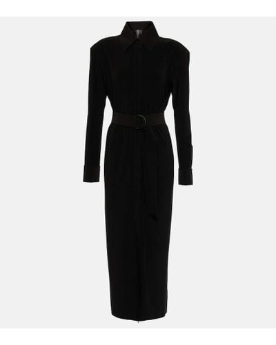 Norma Kamali Belted Shirt Dress - Black