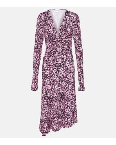 Isabel Marant Lania Printed Jersey Midi Dress - Purple