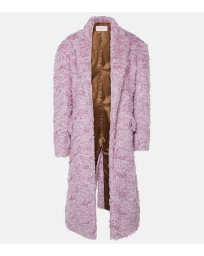 Dries Van Noten Faux Fur Coat - Purple