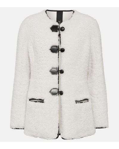 Blancha Leather-trimmed Shearling Jacket - White