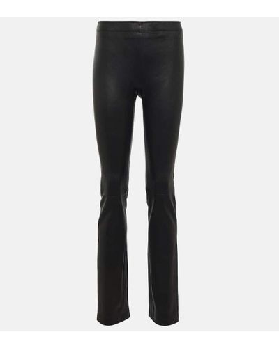 Stouls Cropped Leather Pants - Black