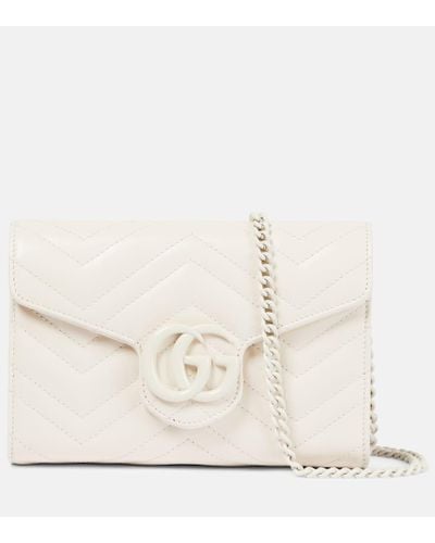 Gucci GG Marmont Mini Wallet On Chain - Natural