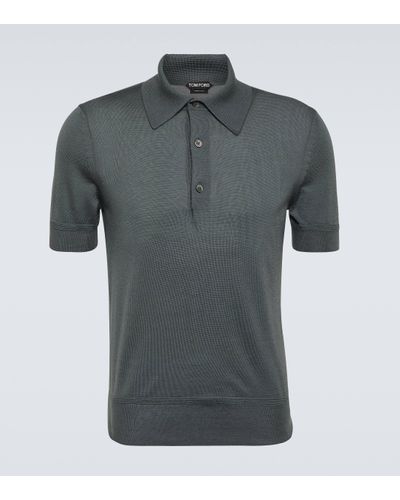 Tom Ford Cashmere And Silk Polo Shirt - Grey