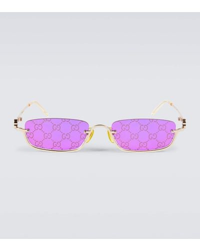 Gucci GG Rectangular Sunglasses - Purple