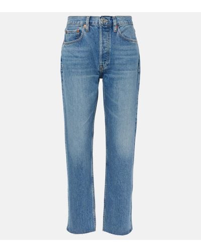 RE/DONE Straight Jeans '70s Stove Pipe - Blau
