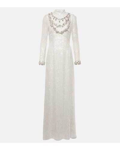 Erdem Sequined Gown - White