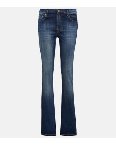 7 For All Mankind Low-Rise Bootcut Jeans - Blau