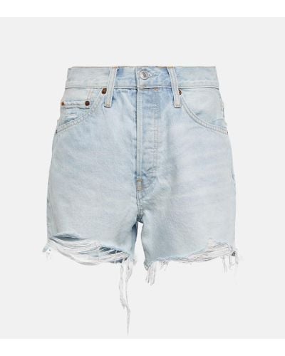 RE/DONE '50s Cutoff Denim Shorts - Blue