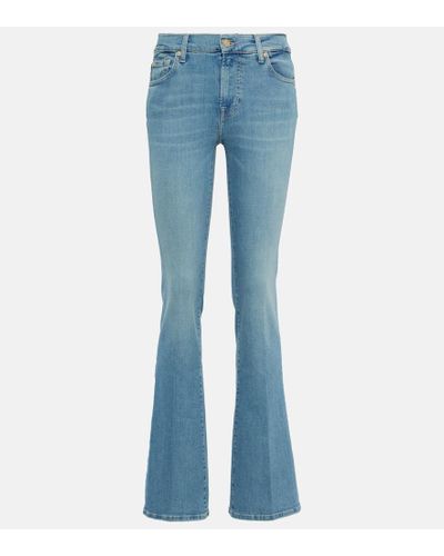 7 For All Mankind Jeans bootcut con tiro medio - Azul