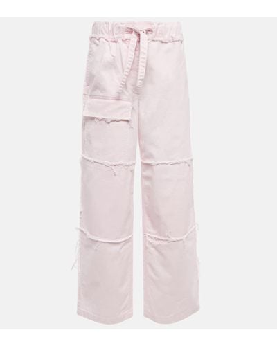 Dries Van Noten High-rise Denim Cargo Pants - Pink