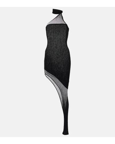 AYA MUSE Larsen Asymmetric Midi Dress - Black