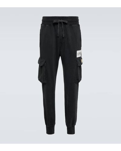 Dolce & Gabbana Pantalones cargo tapered con logo - Negro