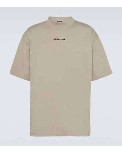 Balenciaga T-Shirt aus Baumwoll-Jersey - Natur