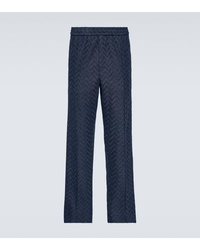 Missoni Pantalon droit en coton - Bleu