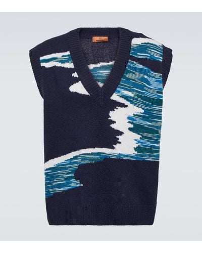 Missoni Space-dyed Wool Sweater Vest - Blue