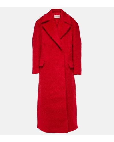Valentino Mohair-blend Coat - Red
