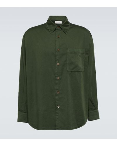 Lemaire Camisa de mezcla de algodon y saten - Verde