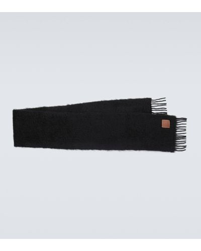 Loewe Mohair And Wool Scarf - Black