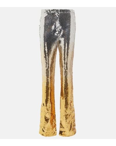 Rabanne Embellished Flared Pants - Metallic