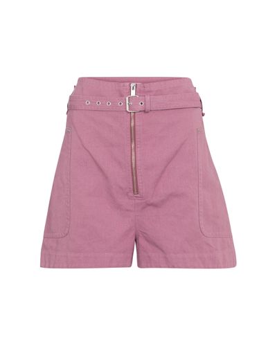 Isabel Marant Parana Cotton And Linen Bermuda Shorts - Purple