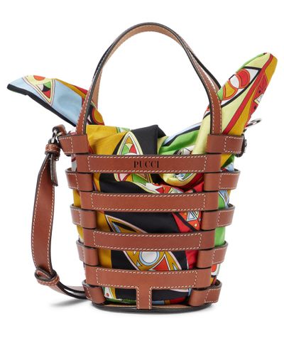 Emilio Pucci Small Leather Bucket Bag - Multicolor