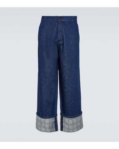 JW Anderson Jeans a gamba larga con logo - Blu