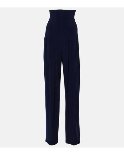 Norma Kamali High-rise Wide-leg Trousers - Blue