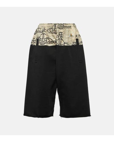 Vivienne Westwood Shorts Kung Fu in cotone con stampa - Nero