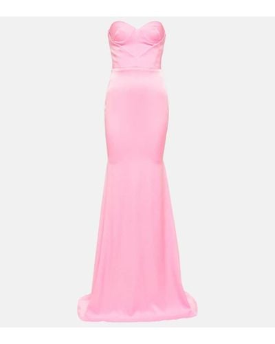 Alex Perry Barkley Strapless Satin Crepe Gown - Pink