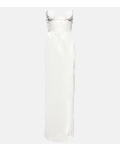 Nensi Dojaka Bridal Sequined Gown - White