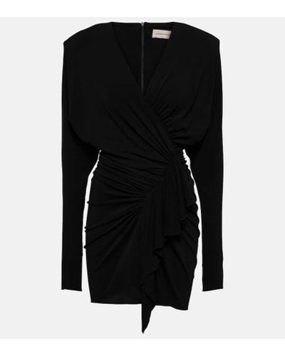 Alexandre Vauthier Draped Jersey Minidress - Black