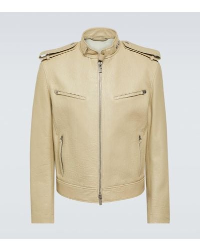 Burberry Leather Jacket - Natural