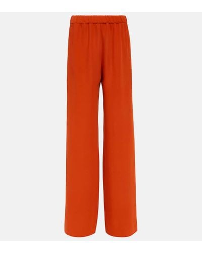 Valentino Pantalones anchos de cady couture de seda - Naranja