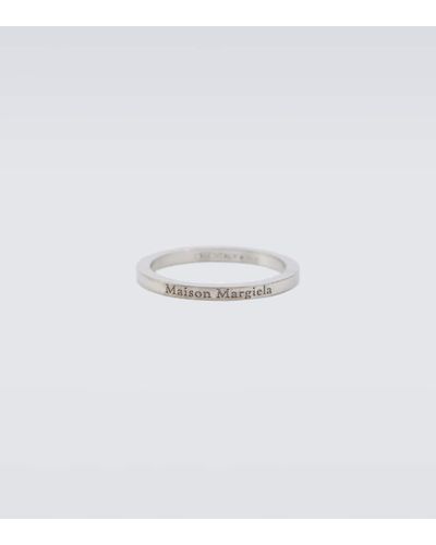 Maison Margiela Logo Silver Ring - White