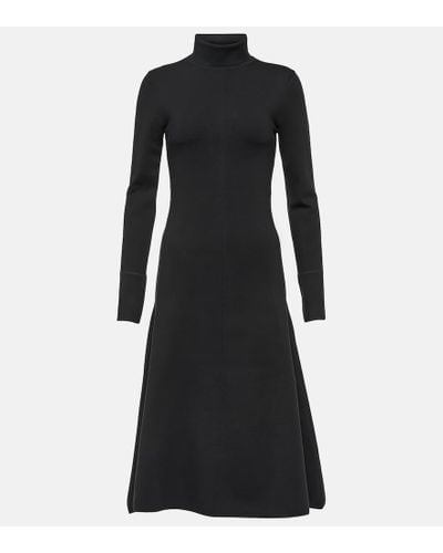 JOSEPH Turtleneck Silk-blend Midi Dress - Black