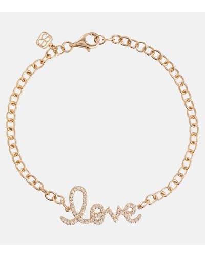 Sydney Evan Love 14kt Yellow Gold And Diamonds Chainlink Bracelet - Natural