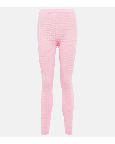 Givenchy Leggings in maglia jacquard 4G - Rosa