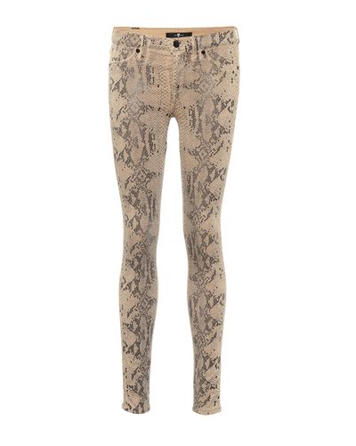 7 For All Mankind The Skinny Mid-rise Jeans - Natural