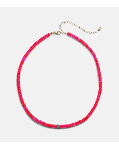 Sydney Evan 14kt Gold Choker With Turquoises - Red