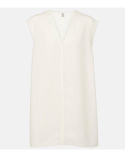 Totême Lyocell And Linen Top - White