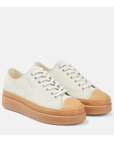 Isabel Marant Zapatillas bajas Austen de ante grabado - Blanco