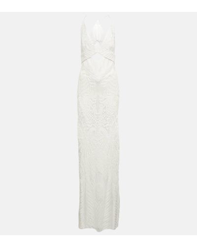 Galvan London Robe de mariee en dentelle - Blanc