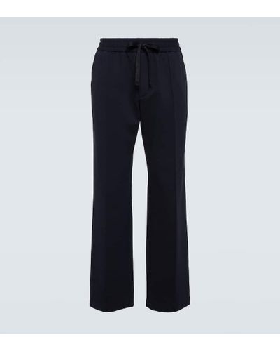 Dolce & Gabbana Pantalones anchos con cordon - Azul