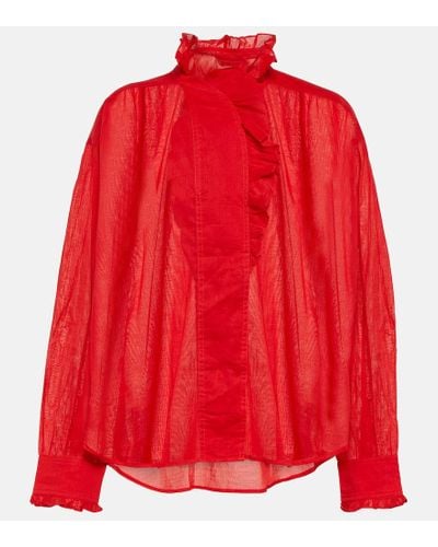 Isabel Marant Pamias Cotton Blouse - Red