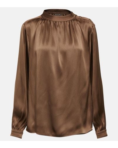 Loro Piana Josephine Silk Top - Brown