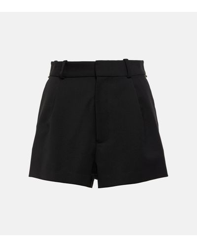 Area Crystal-embellished Wool Crepe Shorts - Black