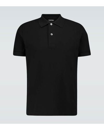 Tom Ford Short-sleeved Cotton Polo Shirt - Black
